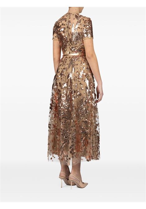 Abito midi in tulle con paillettes in beige ELie Saab - donna ELIE SAAB | D0162NR25YA022TUSCANTAN